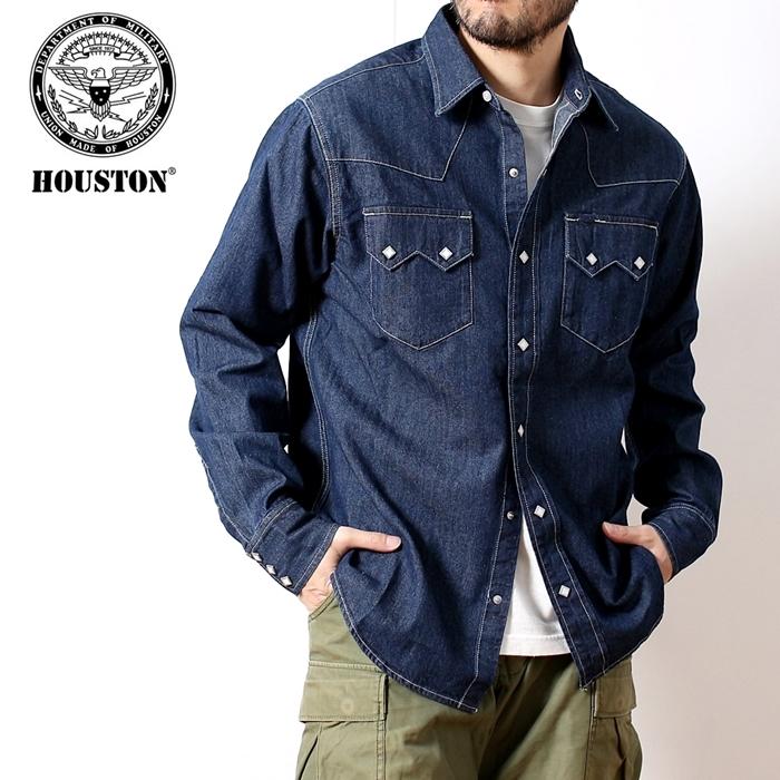 HOUSTON（ヒューストン） ウエスタンシャツ デニムシャツ メンズ 男性