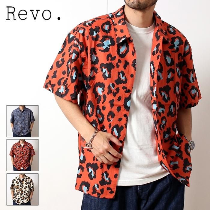 Revo. レヴォ 総柄シャツ 半袖シャツ メンズ ユニセックス ブランド 春