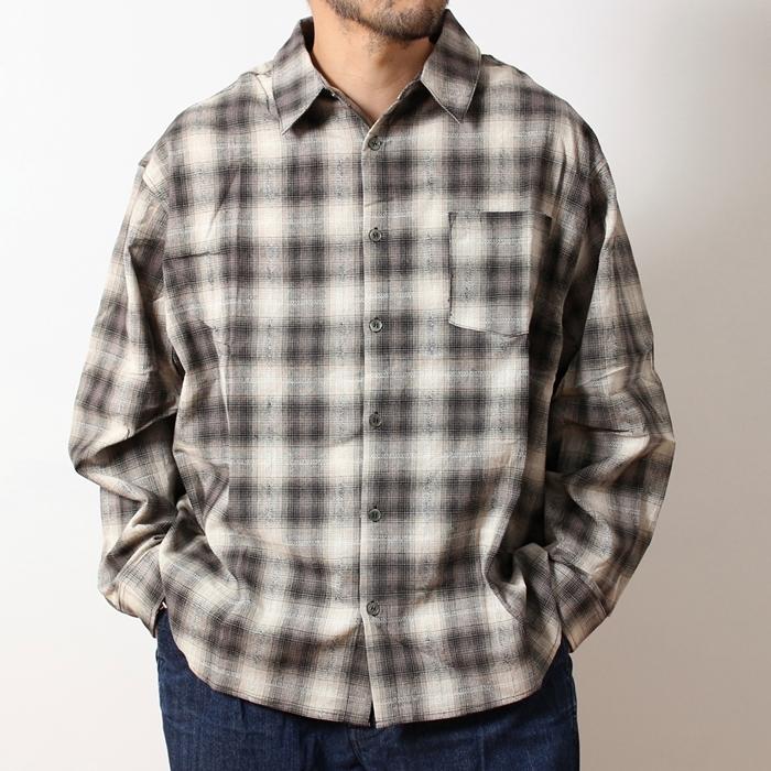 Revo. レヴォ ジャガード オンブレチェック 長袖 レギュラーカラー