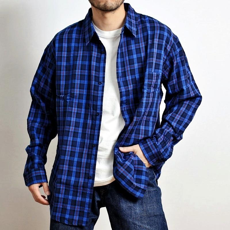 JAPAN BLUE JEANS ジャパンブルージーンズ ダブルガーゼ DELI SHIRT デリシャツ ワイドシルエット ワークシャツ チェックシャツ メンズ 日本製 (62-jls1060m31)｜rockingchair2822｜15