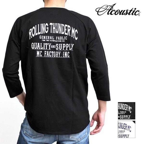 Acoustic アコースティック ベースボールtシャツ 7分袖tシャツ ラグランスリーブ 七分袖