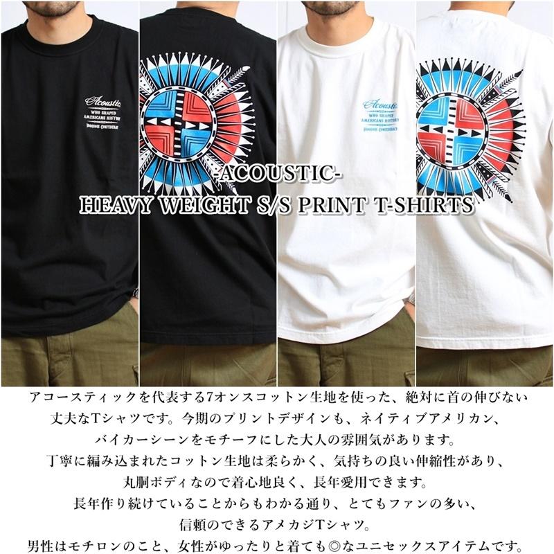 Acoustic アコースティック Tシャツ 半袖 プリントTシャツ 厚手 ブランドロゴ バックプリント メンズ ブランド アメカジ バイカー ヴィンテージ (66-ac23203)｜rockingchair2822｜04