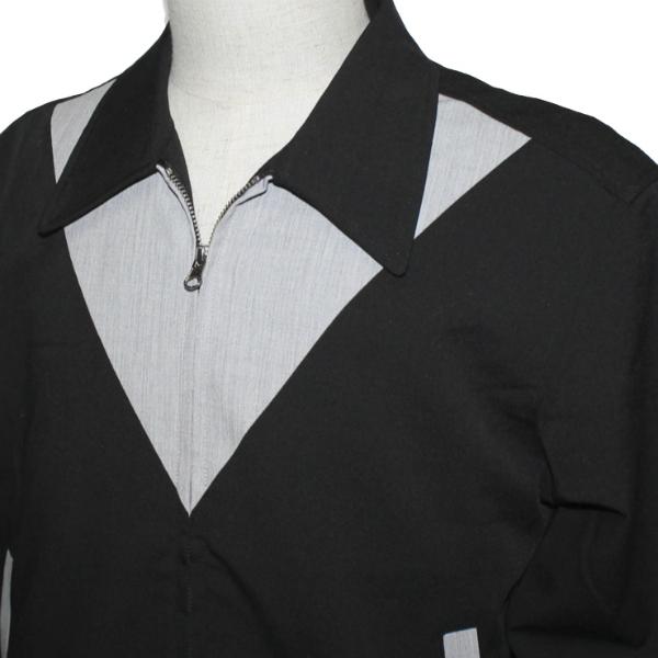 クリームソーダ（CREAM SODA） CS V切り替えブルゾン ブラック/グレー