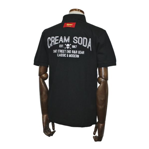 CREAM SODA 黒ポロシャツ バックプリント CREAM SODA 黒ポロシャツ バックプリント