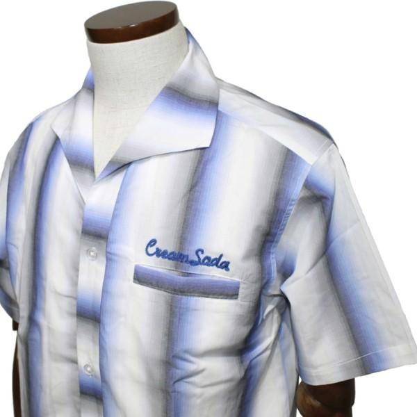 クリームソーダ（CREAM SODA） CSストライプシャツ ブルー/オレンジ