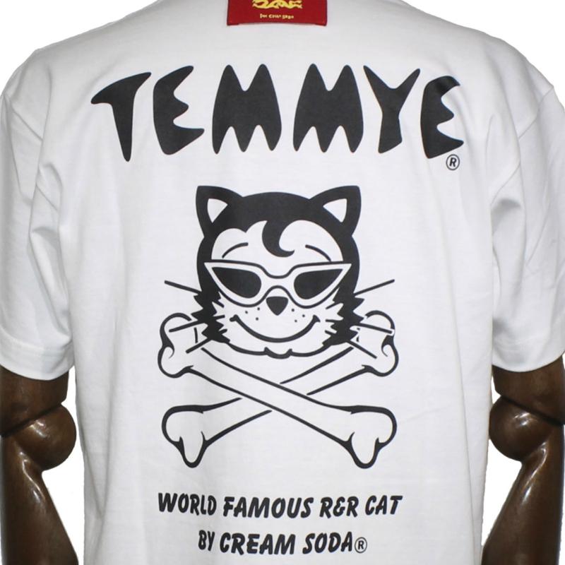 クリームソーダ（CREAM SODA） TE RECORD Tシャツ ブラック/ホワイト