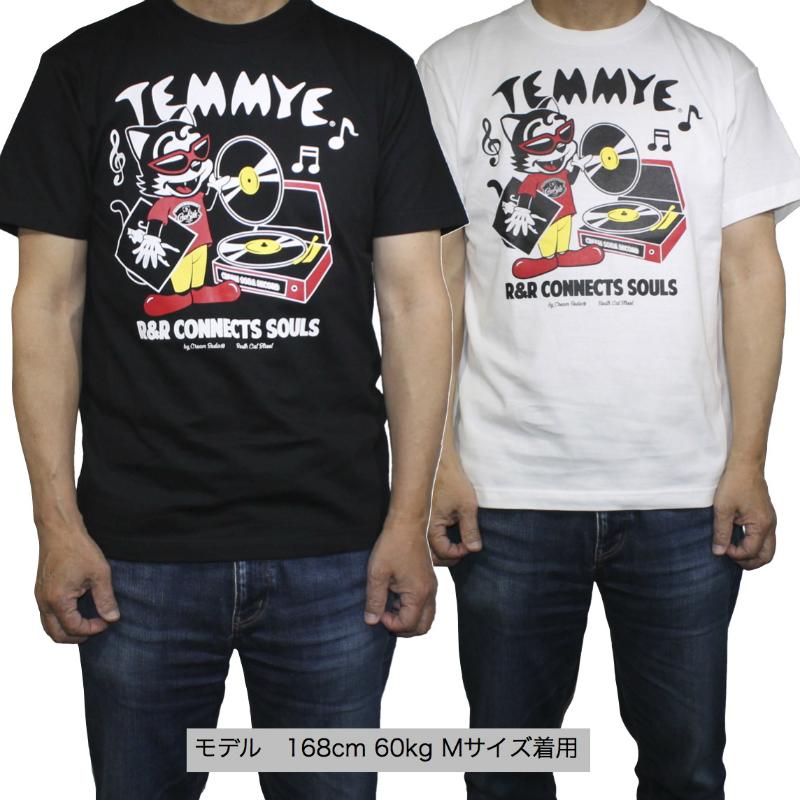 クリームソーダ（CREAM SODA） TE RECORD Tシャツ ブラック/ホワイト