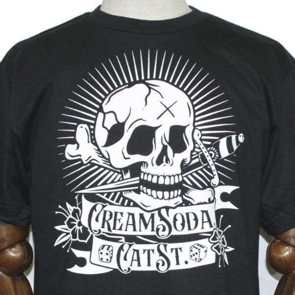 クリームソーダ（CREAM SODA） CSスカルナイフTシャツ ブラック