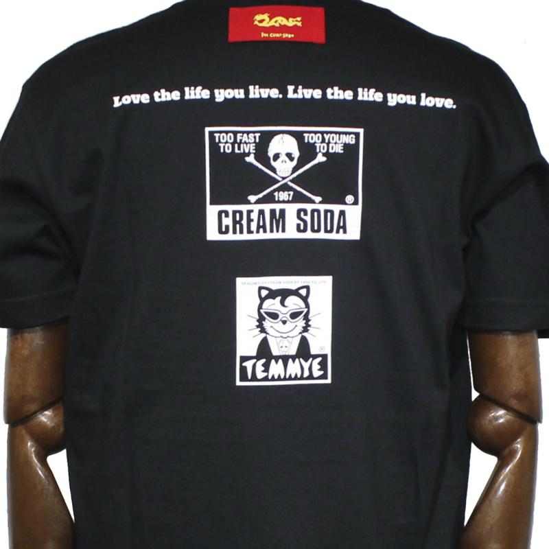 クリームソーダ（CREAM SODA） TE CHEERS Tシャツ ブラック : ROCKIN