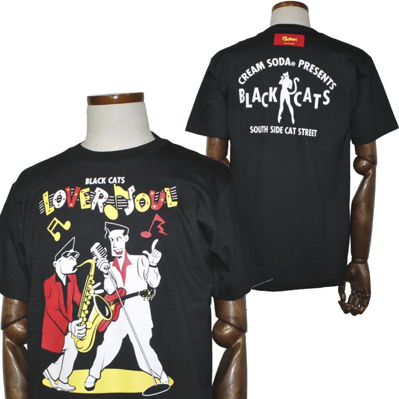 クリームソーダ（CREAM SODA） CS LOVER SOUL Tシャツ ブラック