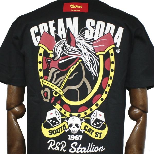 クリームソーダ（CREAM SODA） CS R&R STALLION Tシャツ ブラック