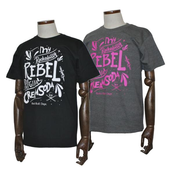 クリームソーダ（CREAM SODA） CS ロカビリーレベルTシャツ ブラック