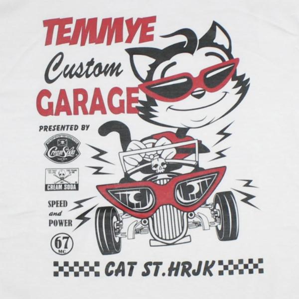 クリームソーダ（CREAM SODA） TE C-GARAGE Tシャツ ブラック/ホワイト