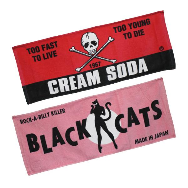 クリームソーダ（CREAM SODA） CS NEW角ドクロフェイスタオル BLACK