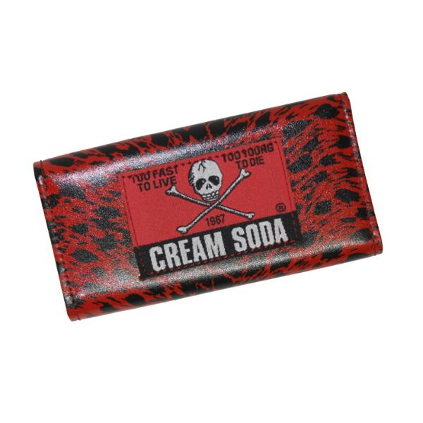 き*ん様 CREAM SODA キーケース クリームソーダ（CREAM SODA） ヒョウ柄キーケース レッド : ROCKIN