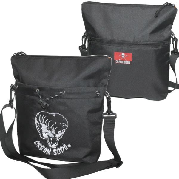 CREAM SODAワンショルダーバッグ限定品 黒 クリームソーダ（CREAM SODA） CS CROSS BODY BAG4 ブラック/モス