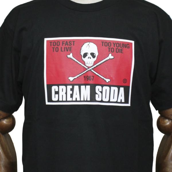 クリームソーダ角ドクロTシャツ ブラック CREAM SODA : t-001 : ROCKIN 
