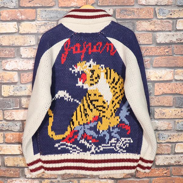 新品❤ヒューストン カウチンセーター スカジャンニット トラ 虎 寅 タイガー黒 新品❤ヒューストン カウチンセーター スカジャンニット トラ 虎 寅