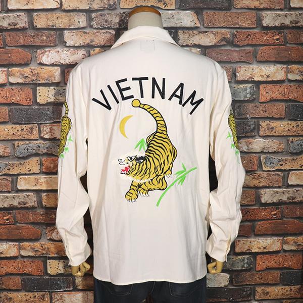 HOUSTON スーベニアシャツ(VIETNAM TORA) XL HOUSTON（ヒューストン） SOUVENIR L/S SHIRT 長袖スーベニアシャツ