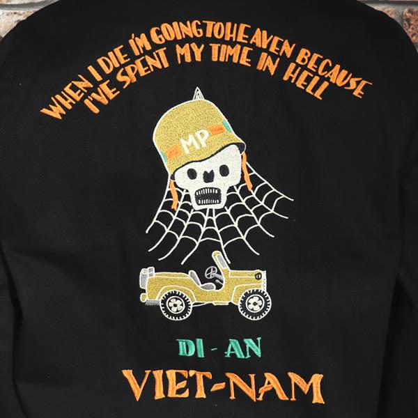 美品　ベトジャン　刺繍ヘタウマ スーベニアジャケットVietnam jumper HOUSTON（ヒューストン） VIETNAM JACKET SKULL 51577 ベトジャン
