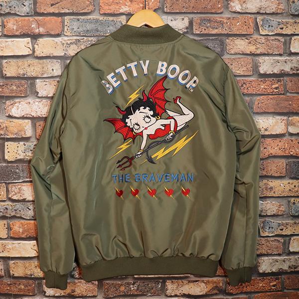 The BRAVE-MAN×Betty Boop スカジャン Lサイズ BETTY BOOP（ベティ ブープ） The BRAVE-MAN ×BETTY BOOP REVERSIBLE