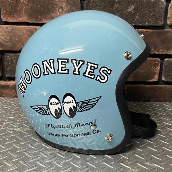 MOONEQUIPPED ムーンイクイップド Fly with MOON Jet Helmet ジェットヘルメット  BLUE  BK073　MOONEYES ムーンアイズ｜rocknroll｜04