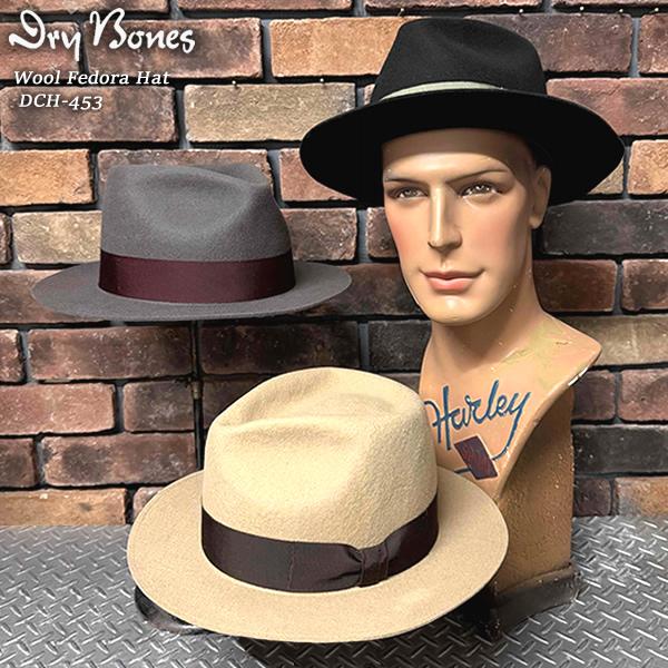 Dry Bones（ドライボーンズ） Wool Fedora Hat ウールフェドラハット