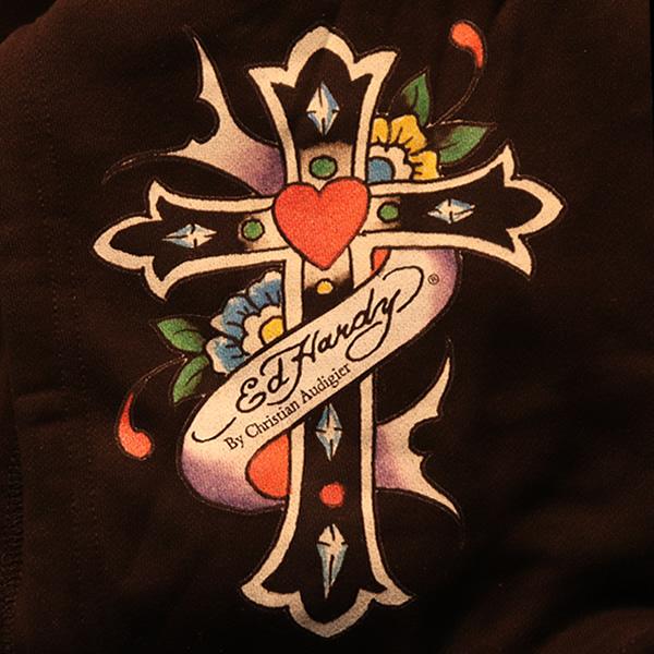 Ed Hardy（エド・ハーディー） 裏毛刺繍ジップアップパーカー EDH-2406