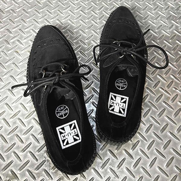 T.U.K T.U.K. ティーユーケー Black Suede Mondo Pointed Creeper