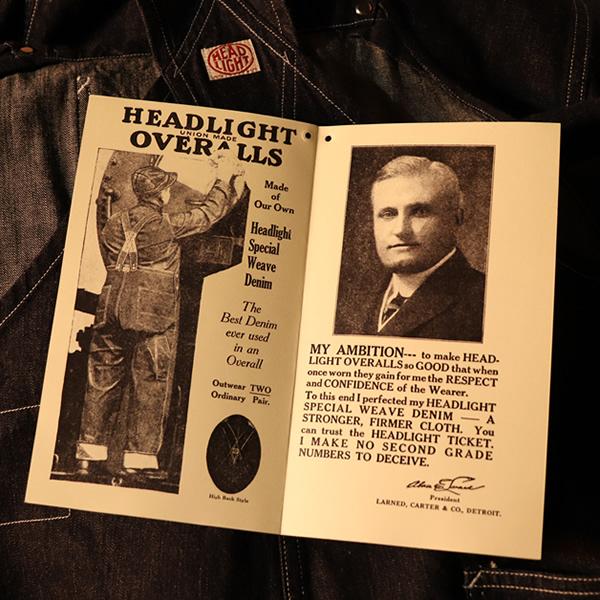 HEAD LIGHT ヘッドライト 9.5oz. SPECIAL WEAVE DENIM HIGH BACK OVERALLS スペシャルウィーブデニム ハイバックオーバーオールズ HD42611 東洋エンタープライズの画像