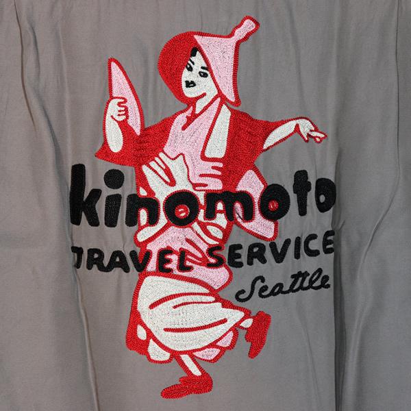 KING LOUIE キングルイ BOWLING SHIRTS ボウリングシャツ KINOMOTO TRAVEL SERVICE  GRAY  KL38900｜rocknroll｜04