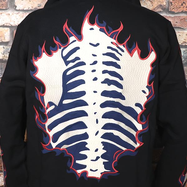 VANSON 骨 スケルトン パーカー 楽天市場】【VANSON（バンソン）】SKULL BONE FULL ZIP PARKA(BLACK