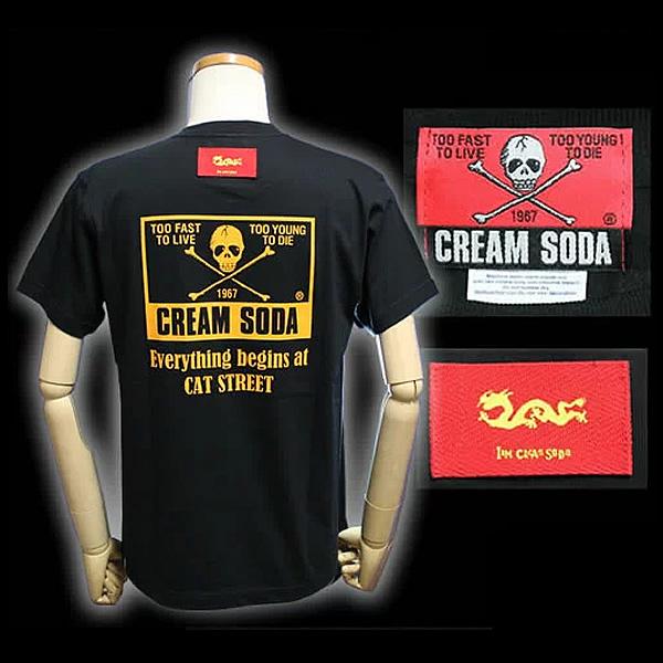 CREAM SODA/クリームソーダ　◆CS 1967ダブル立ちネコTシャツ◆   PD15T-03BLACK｜rocknroll｜02