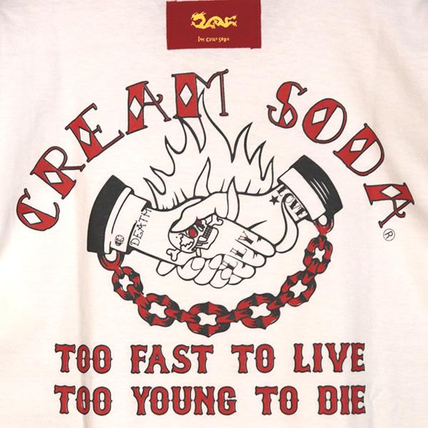 CREAM SODA クリームソーダ  CS HANDS SHAKE Ｔシャツ ハンドシェイクTシャツ  WHITE  PD23T-09WHITE｜rocknroll｜04