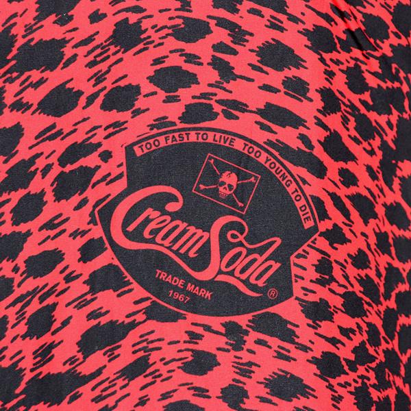 クリームソーダ CREAM SODA CS ヒョウ柄切り替えしシャツRED PD24SN 