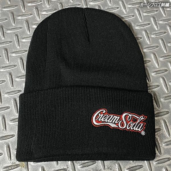 クリームソーダ CREAM SODA CS ニットキャップ カーシブロゴ刺繍 クリームソーダ CREAM SODA CS ニットキャップ カーシブロゴ刺繍