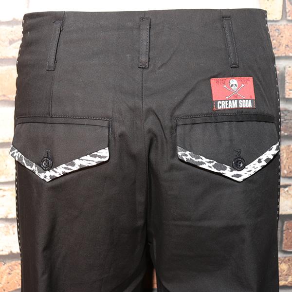 クリームソーダ（CREAM SODA） ヒョウ柄V切り替えしコットンパンツ