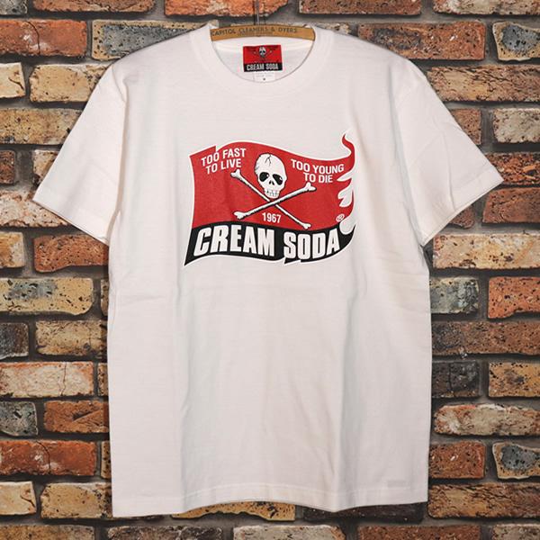 クリームソーダ（CREAM SODA） CS スカルフラッグTシャツ PD25T-04