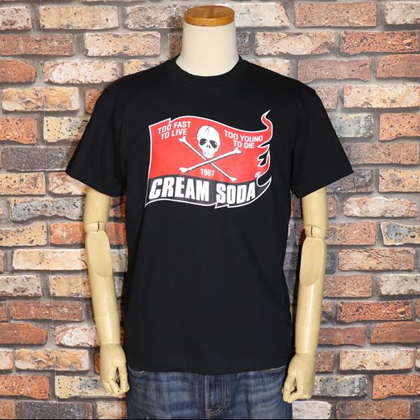 クリームソーダ（CREAM SODA） CS スカルフラッグTシャツ PD25T-04