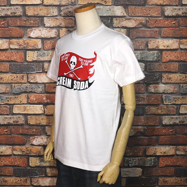 クリームソーダ（CREAM SODA） CS スカルフラッグTシャツ PD25T-04