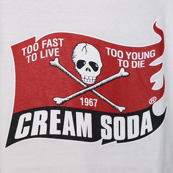 クリームソーダ（CREAM SODA） CS スカルフラッグTシャツ PD25T-04