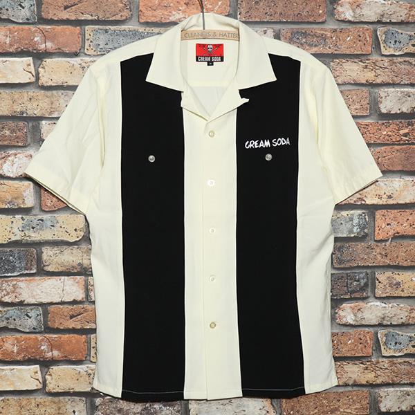 中古1950sビンティージスポーツジャケット・ロカビリー・クリームソーダ・ロックンロール クリームソーダ（CREAM SODA） 縦切り替えしシャツ PD26SH-03 ロック