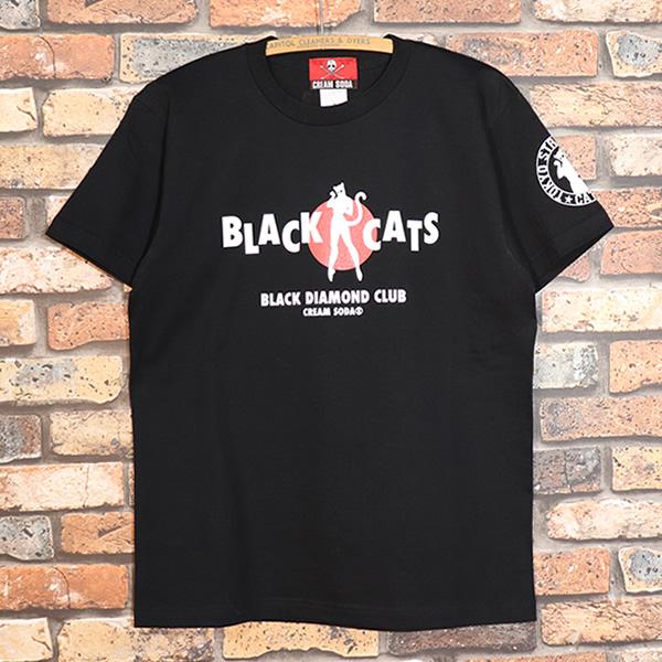 ♠teddy＆the tigers ブラックキャッツ クリームソーダ ♠ クリームソーダ（CREAM SODA） CREM SODA CS ドラムネコTシャツ PD26T