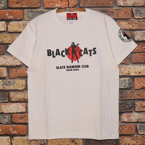 BLACK CATS harajuku legend ロカビリー　クリームソーダ クリームソーダ（CREAM SODA） CREM SODA CS ドラムネコTシャツ PD26T