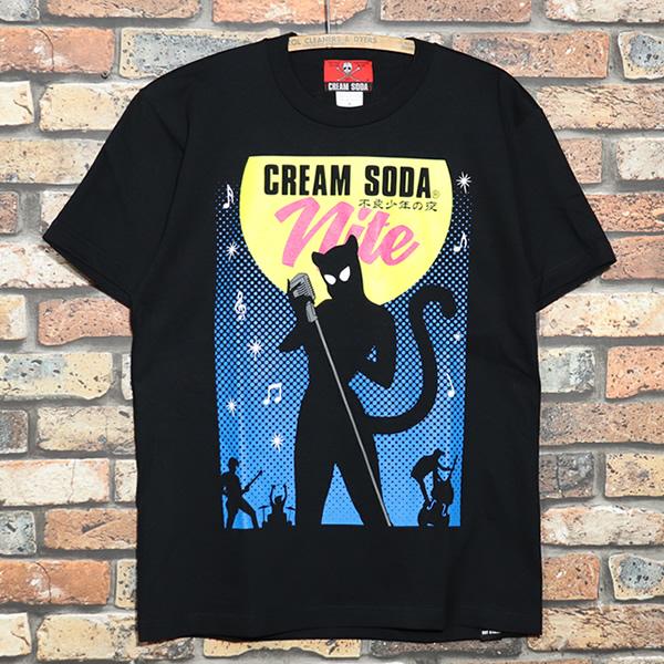 CREAM SODA クリームソーダ CAT STREET ポロシャツ クリームソーダ（CREAM SODA） ○送料無料○ CS クリームソーダナイトT
