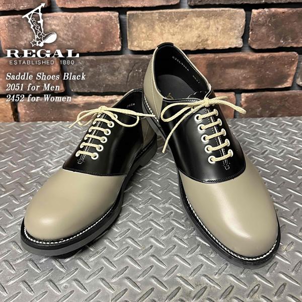 REGAL（リーガル） Saddle Shoes BLACK for Men & Women サドル