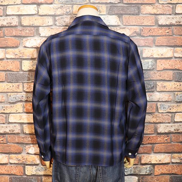 SUGAR CANE シュガーケーン RAYON OMBRE CHECK OPEN SHIRT  NAVY  SC29120  東洋エンタープライズ｜rocknroll｜03