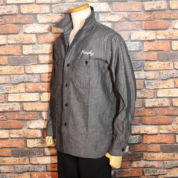 ☆SUGER CANE☆ シャンブレーシャツ/長袖シャツ/ワークシャツ/USA製 SUGAR CANE シュガーケーン BLACK CHAMBRAY WORK SHIRT ブラック