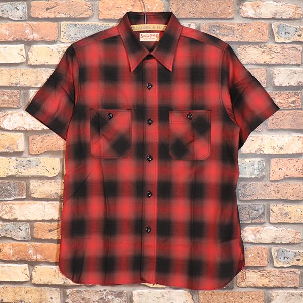 SUGAR CANE シュガーケーン COTTON OMBRE CHECK S/S WORK SHIRT