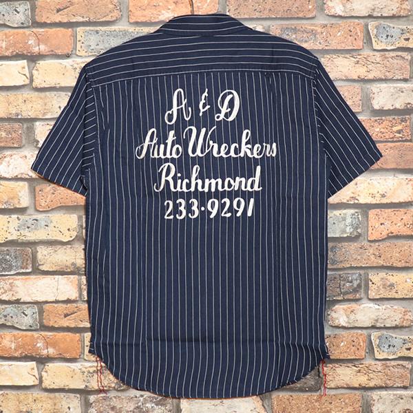 SUGAR CANE シュガーケーン COKE STRIPE WORK SHIRT with EMBROIDERED